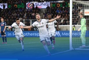 意甲-国米2-0亚特兰大，劳塔罗建功，双方各一人染红