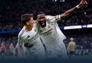 国王杯-皇马4-4总分5-4皇社晋级决赛 吕迪格加时绝杀 阿拉巴灾难表现