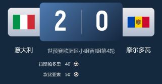 世预赛-意大利2-0摩尔多瓦世预赛首胜 拉斯帕多里破门 坎比亚索建功