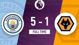 英超-曼城5-1狼队少赛1场落后阿森纳1分 哈兰德大四喜