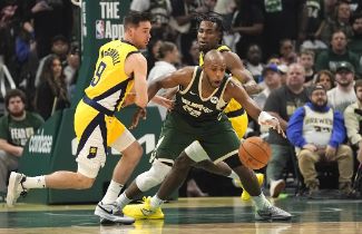 NBA季后赛-米德尔顿29+12哈利伯顿16分 残阵雄鹿大胜步行者扳至2-3