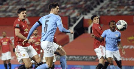 联赛杯-斯通斯破门费鸟世界波 曼城2-0曼联进决赛