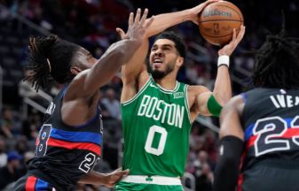 NBA-塔图姆狂砍43+10布朗CC缺阵 凯尔特人117-108力克活塞迎6连胜