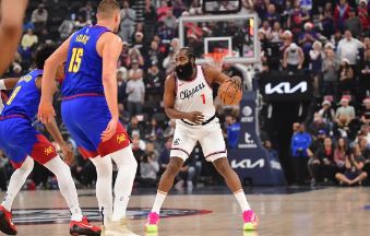 快船126-122险胜掘金 哈登39+11 约老师空砍三双 鲍威尔28分