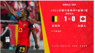 世界杯-阿方索丢点巴舒亚伊破门 比利时1-0加拿大