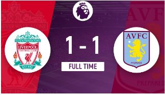 英超-利物浦1-1战平维拉距欧冠区3分 菲尔米诺替补救主
