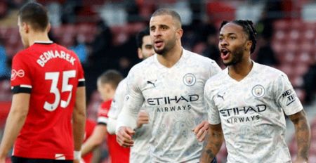 英超-曼城客场1-0小胜南安普顿 德布劳内助攻斯特林
