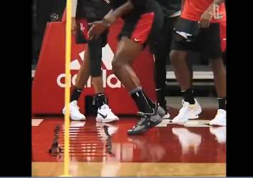 状态不错！哈登参加了今日的队内训练